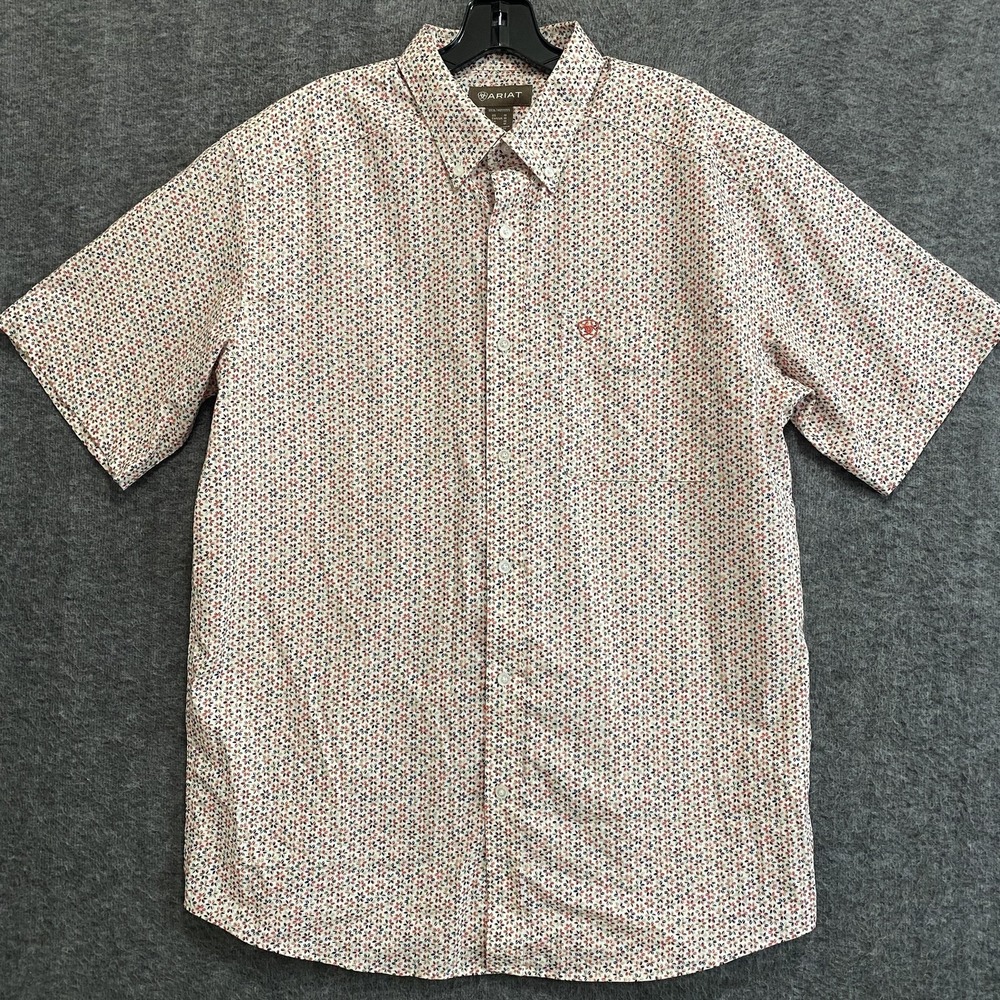 NEW Ariat Chapman Shirt Mens Medium Floral Short Sleeve Button Up Western Cowboy